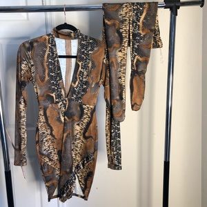 Snakeskin print dress